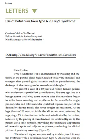 Artigo: Use of botulinum toxin type A in Frey's syndrome