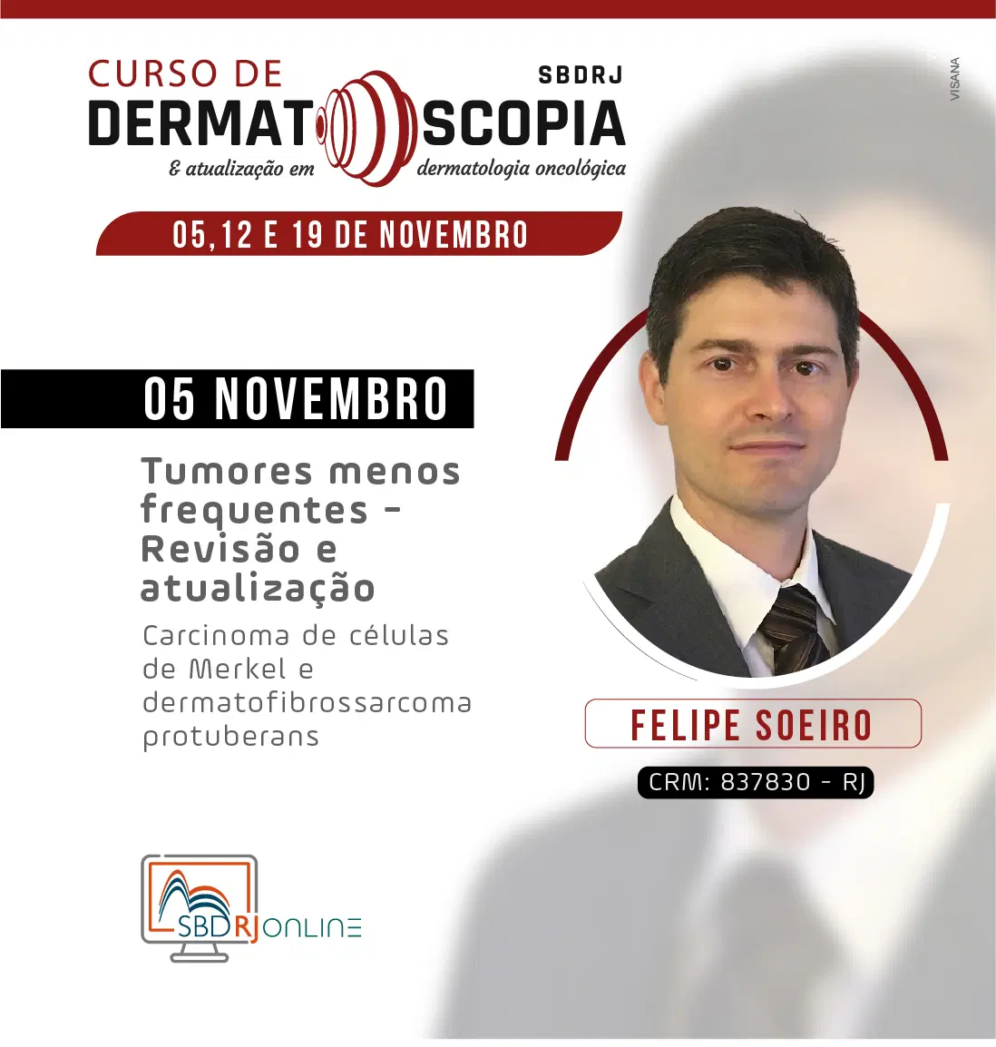 Dr. Felipe será palestrante do Curso de Dermatoscopia da SBDRJ
