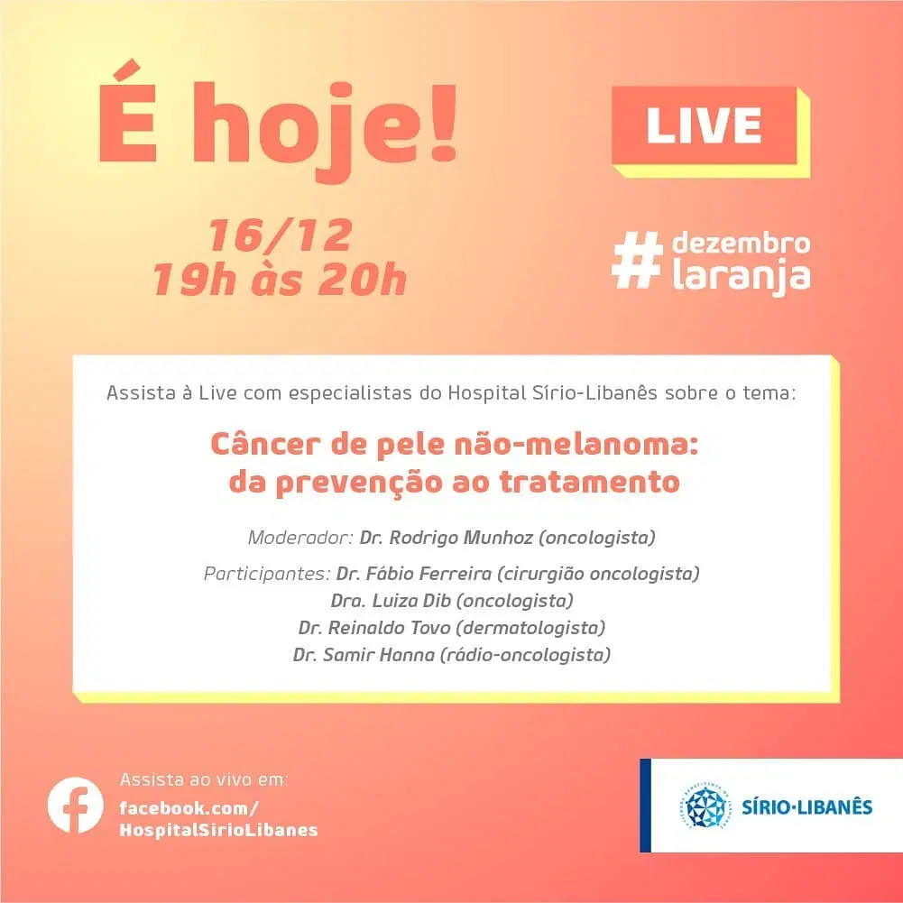 Dr. Tovo participa de live sobre câncer de pele não-melanoma
