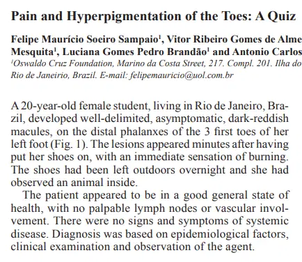 Artigo: Pain and Hyperpigmentation of the Toes: A Quiz